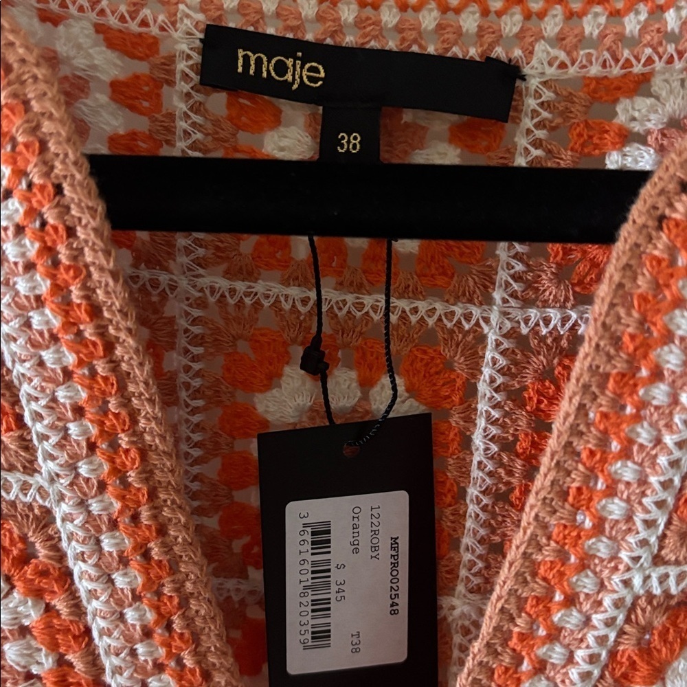 MAJE Roby Floral Crochet Minidress In Jaunes / Oranges-BNWT - Picture 3 of 11